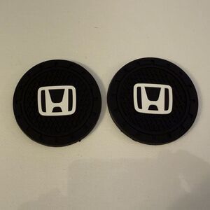 Honda Car Cup Coasters in Black Set of 2 NWT